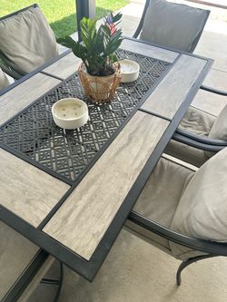 Outdoor patio dining table set