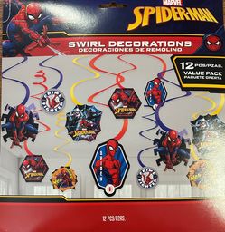 Marvel Spider-Man Swirl Decorations 12 pc