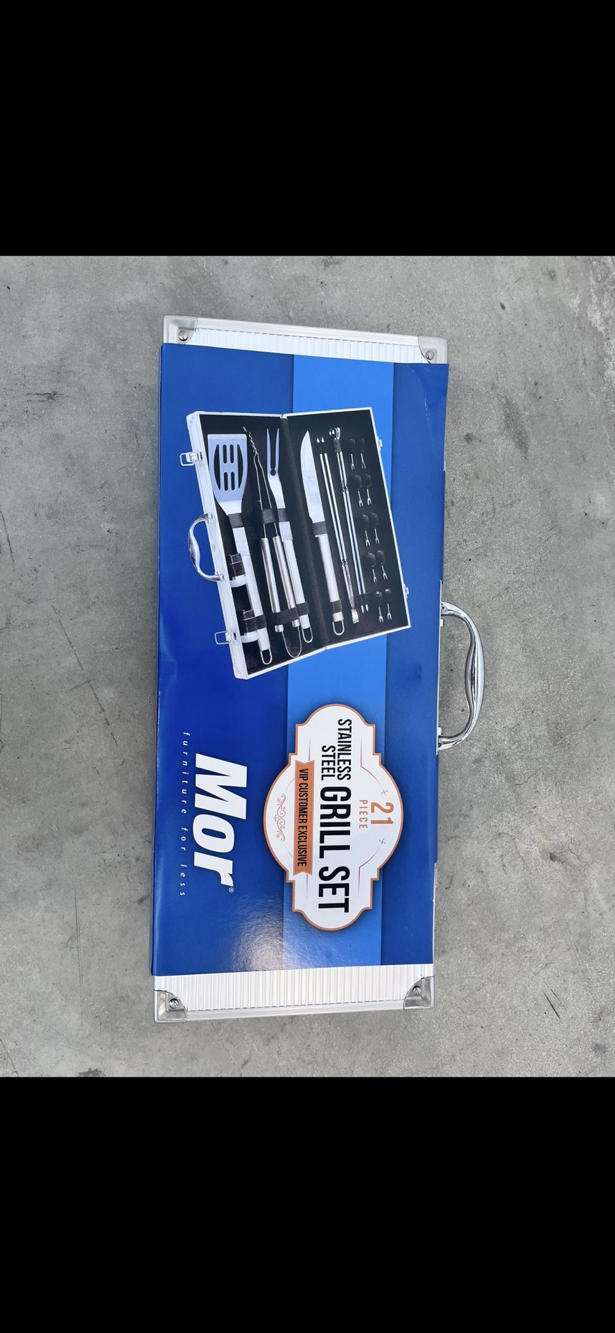 Mor 21-Piece Stainless Steel Grill Tool Set - New in Case, BBQ Essentials