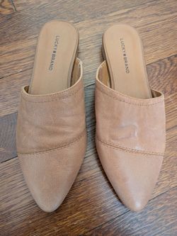 Lucky Brand Belky Flat Mules Women's Size 7 - 37.5 Tan Brown