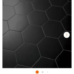 Hexagon Tiles, Matte Black