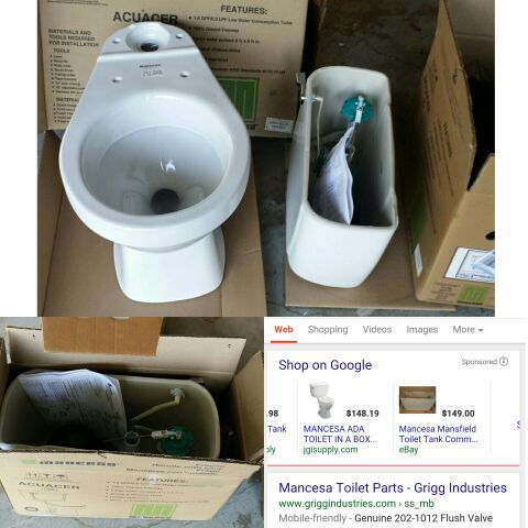 Mancesa toilet and tank (New in the box)