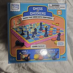 NEW ! CHESS AND CHECKERS COMBO GAMEs 2- IN-1 SEALED!