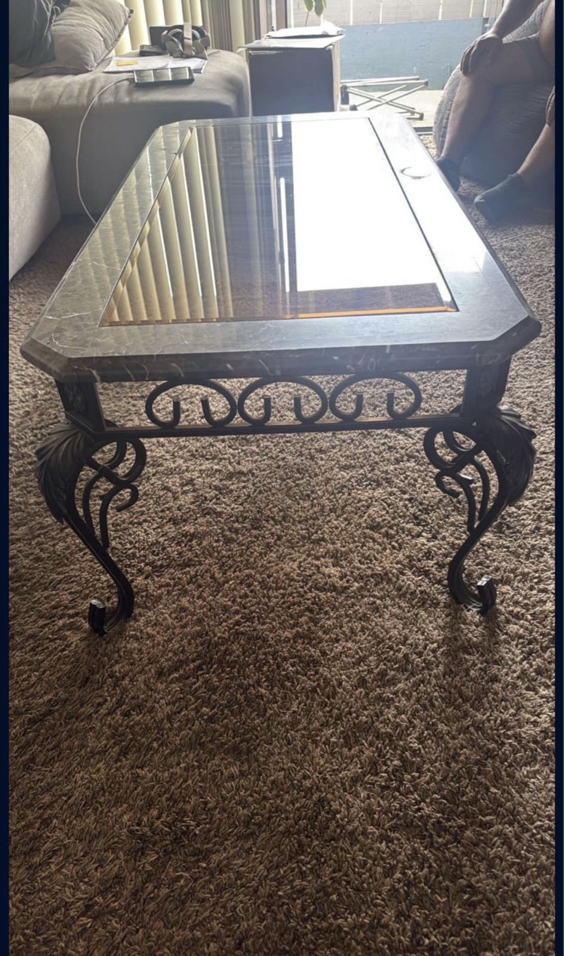 Metal / Glass Top Coffee Table 