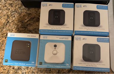 Blink XT2 outdoor/indoor wire free smart security camera w/ two way audio bundle