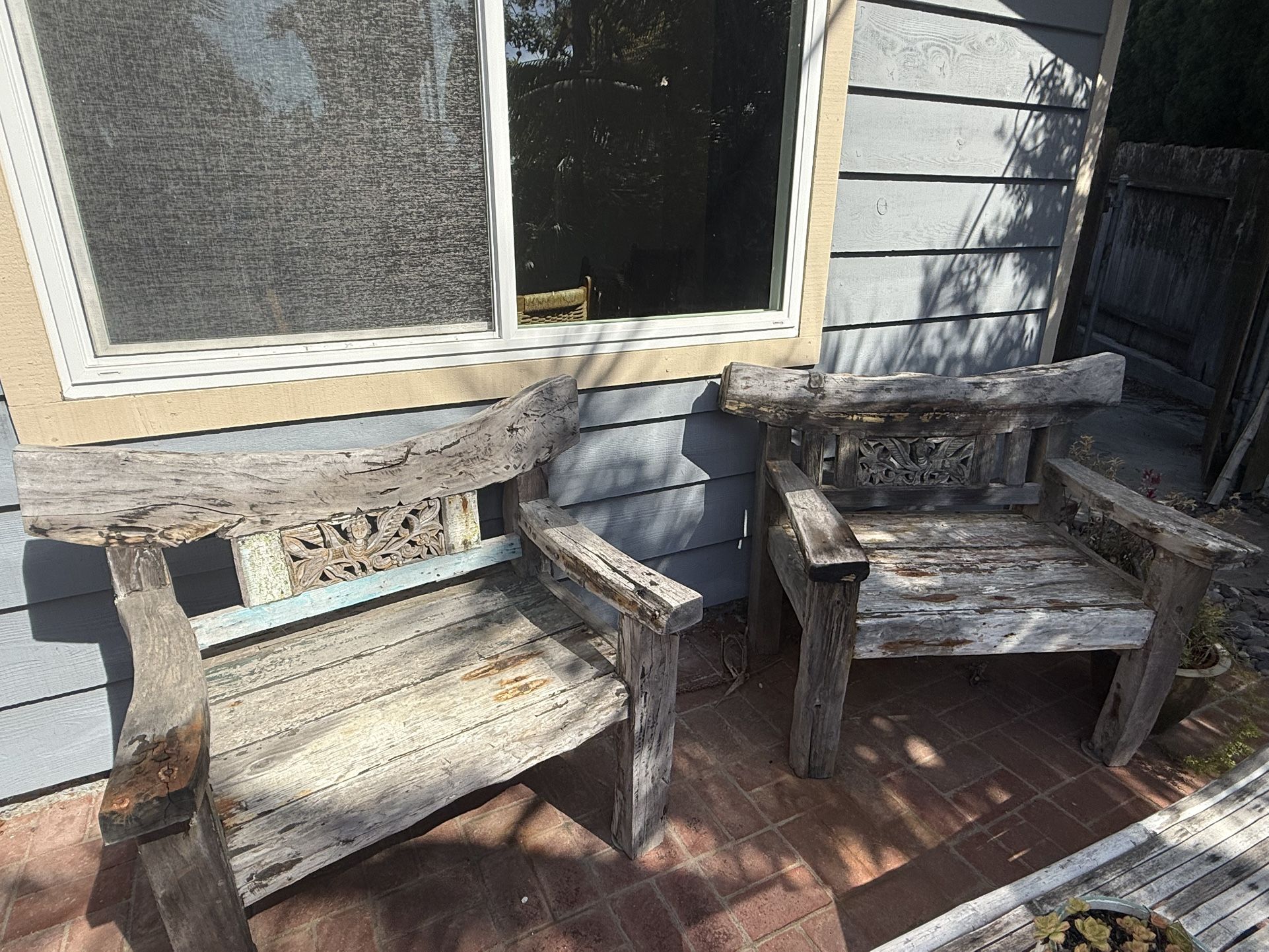 2 Balinese Oversized Teak Chairs