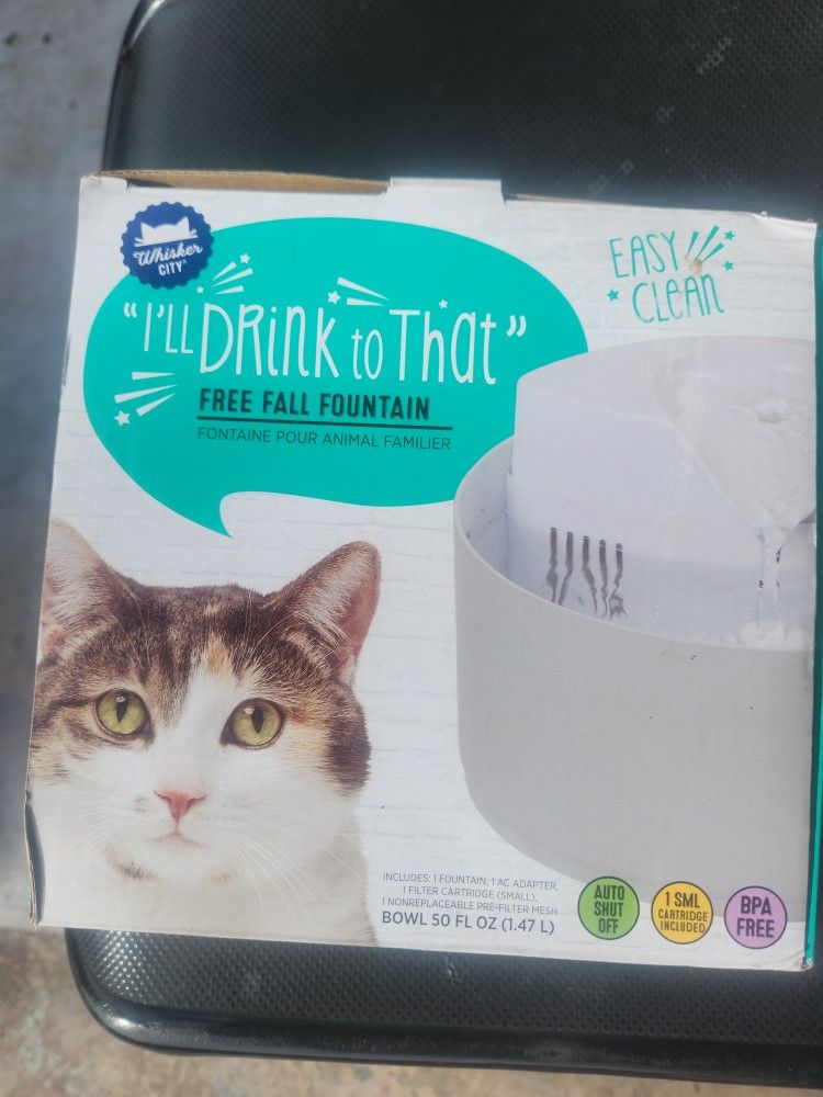 Cat Drinking Fountaun New
