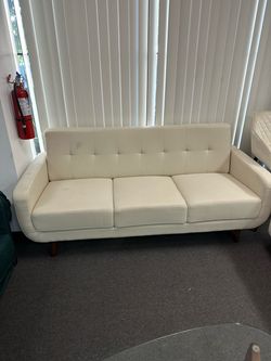 Warehouse Sales!!! $120 White Fabric Loveseat $220 Sofa