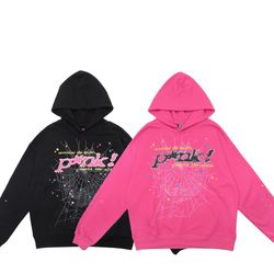 Spider Hoodies Pink And Black 