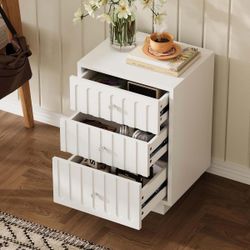 DRAWERS NIGHTSTAND 3 Drawer Bedside Table Dresser End Side Table Storage Cabinet for Bedroom