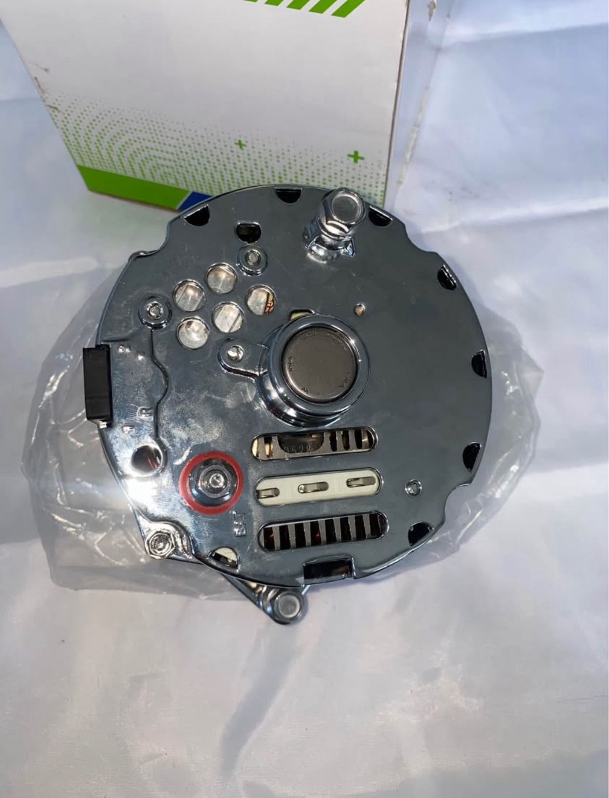 GM 1 Wire Alternator Chrome New Self Exciting High Output 105A One wire 10SI Sbc Compatible with Chevy 350 305 DELCO Street Rod 1100125 ADR0335C 40012