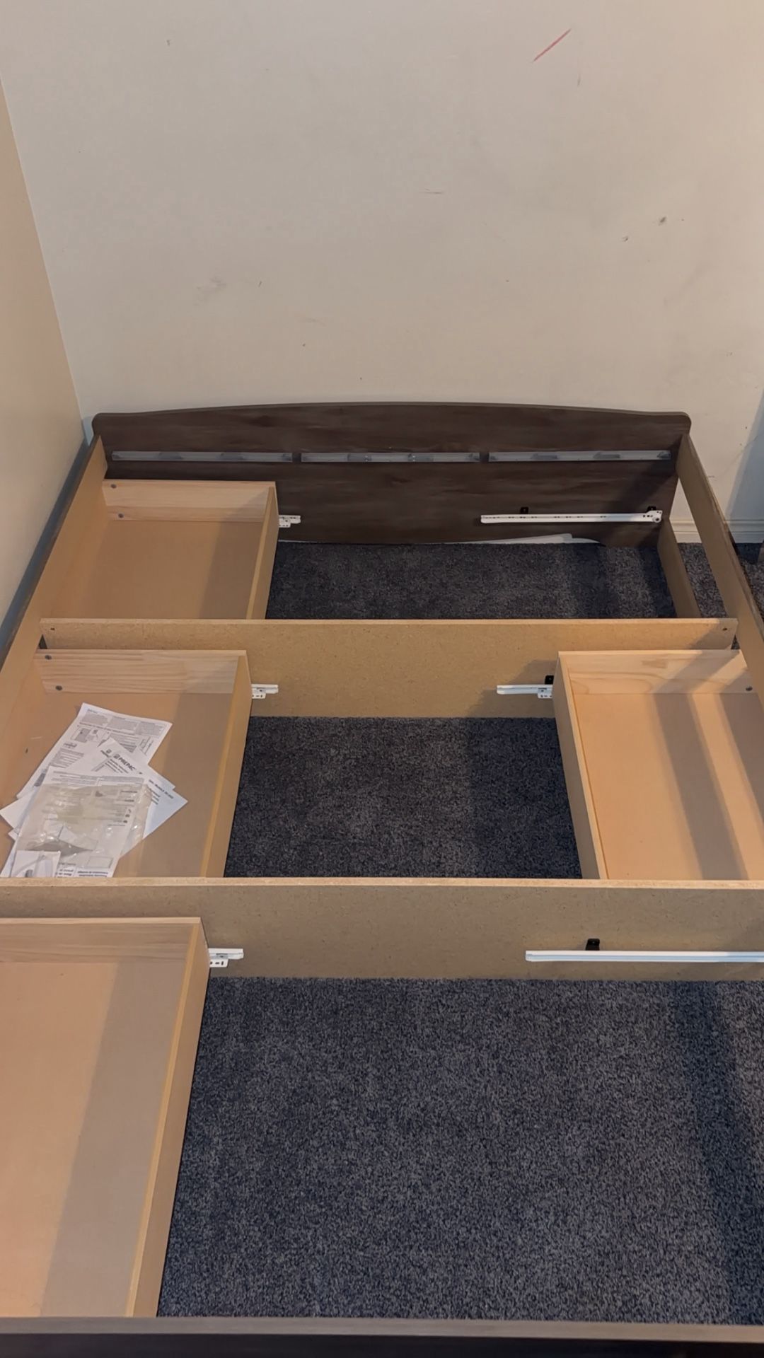 Gray Frame Mate's Drifted Queen Platform Storage Platform Bed with 6-Drawers