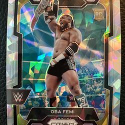 OBA FEMI 2024 Panini Prizm WWE #199 ROOKIE CARD CRACKED ICE PRIZM! 
