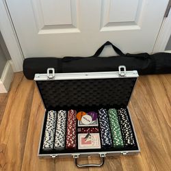 Poker Set With Mat Brand New 