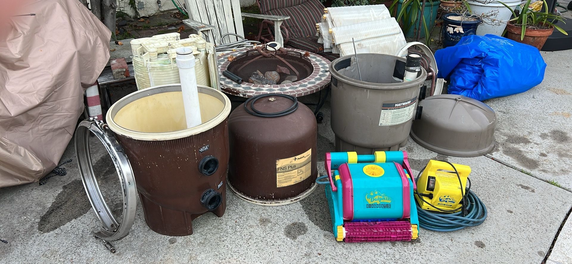 Pool Filters And Dolphin Sweep Set Parts $400