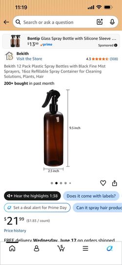 Plastic spray bottles