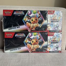 Pokemon Prismatic Evolutions Surprise Box + Booster Bundle