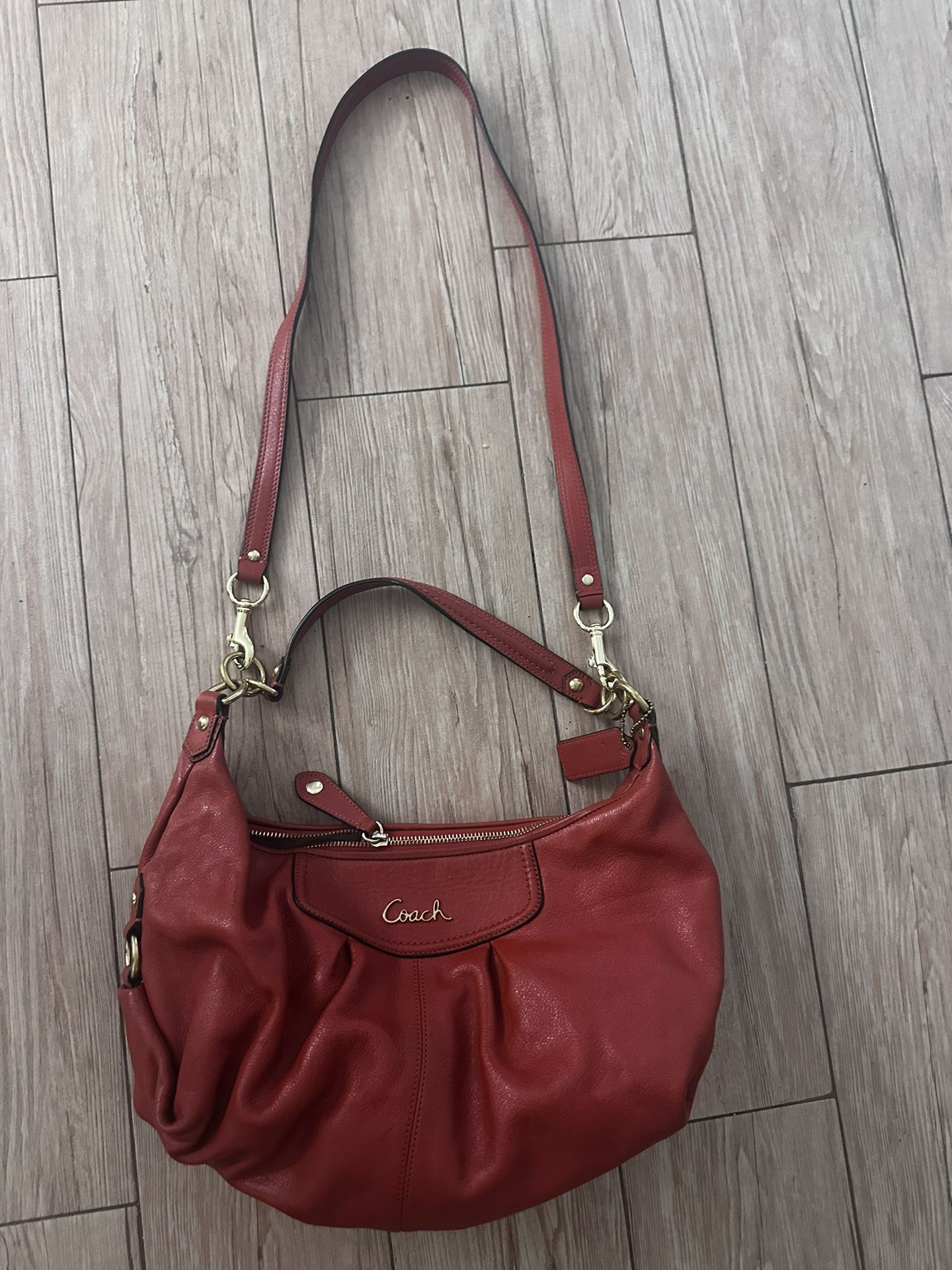 NWOT Coach Burnt Orange Leather Shoulder Bag