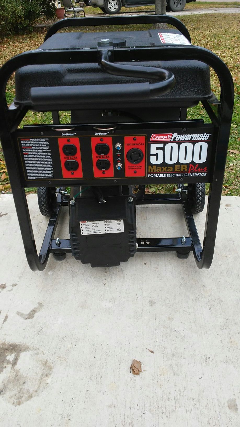 New Coleman powermate 5000 watts maxa ER plus portable Electric power Generator
