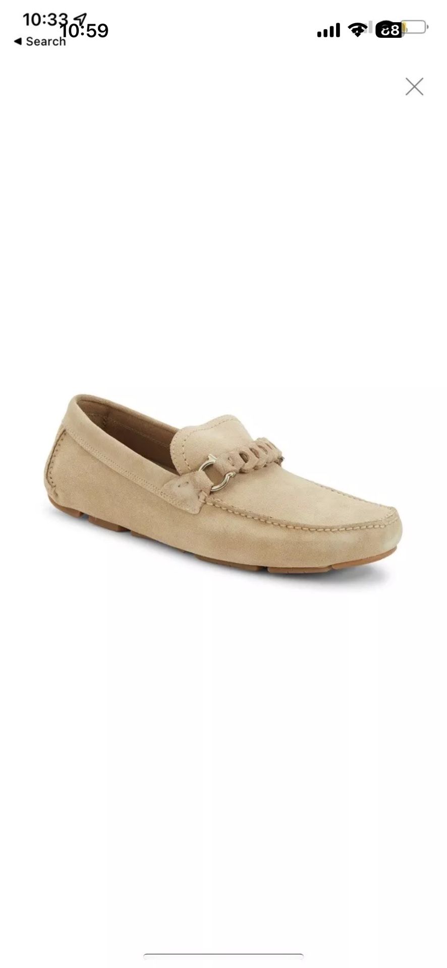 New Salvatore Ferragamo Stuart Suede Men Driver Loafer Shoes Beige 13 $695
