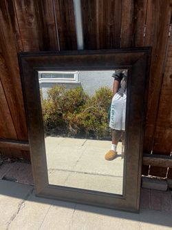 Large Framed Wall Mirror Dark Bronze