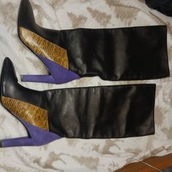 Balenciaga Boots Size 38_7.5 US  4" Heel Black With Purple Heels 