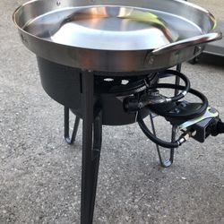 Base alta con cubreviento y quemador manguera negra sellada y comal de acero inoxidable