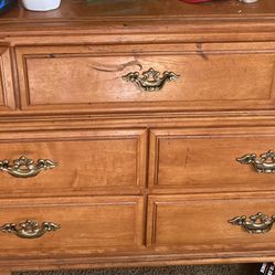 Wood Dresser And  Matching Night Stand 