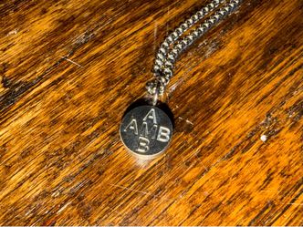 AMBUSH Design Silver Round “AMB” Pendant Chain Necklace 2019