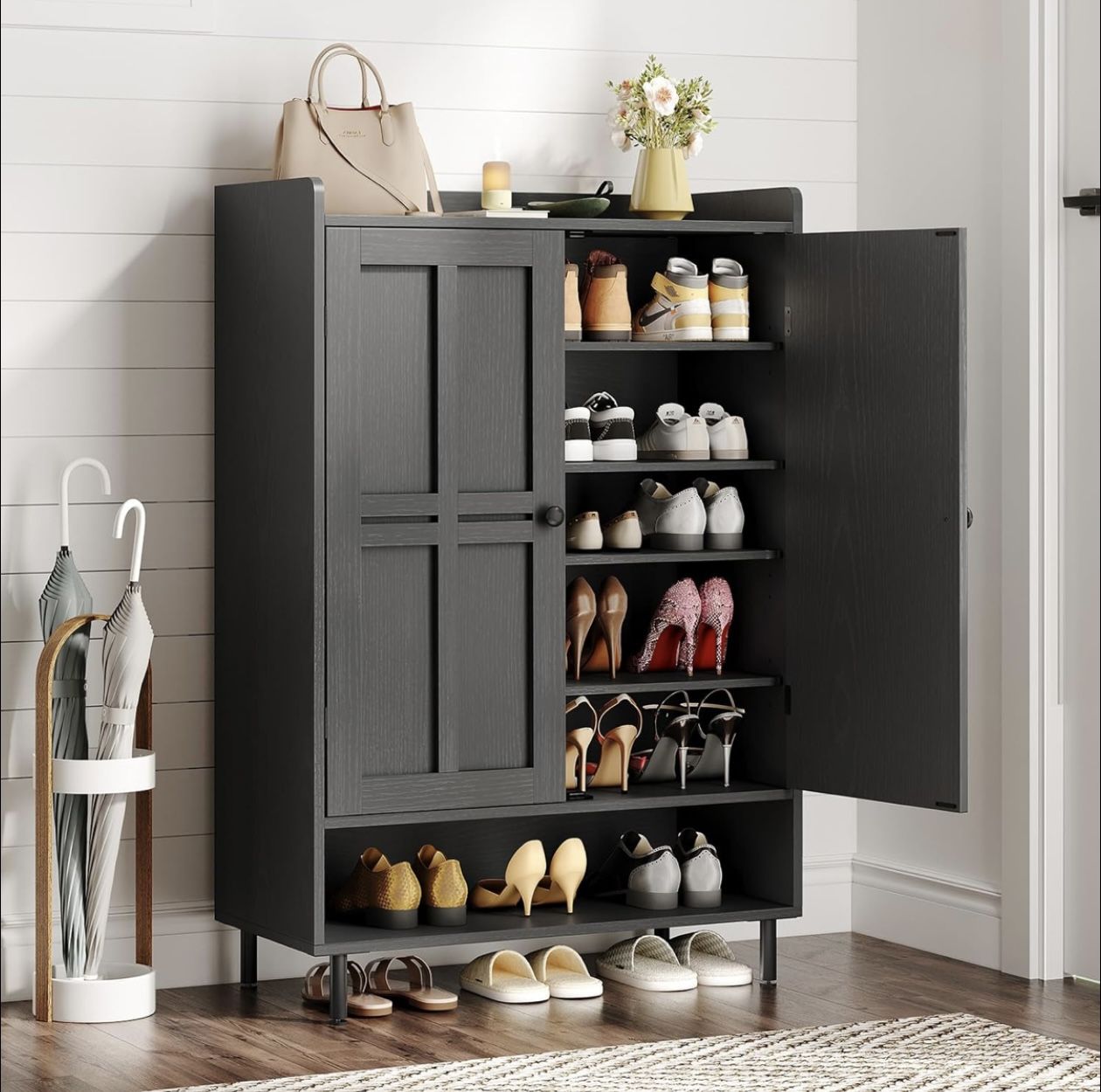 Black Shoe Cabinet