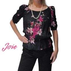Joie Silk Floral short sleeve blouse size xs 