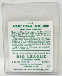 George Herman (Babe) Ruth, Big League Chewing Gum