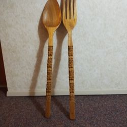 Wood Carved Decor Utensils.