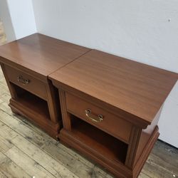 SET OF 2 NIGHTSTAND TABLE WITH REAL WOOD AND A DRAW (HOME89)