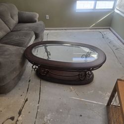 Glass Table With Matching End Table