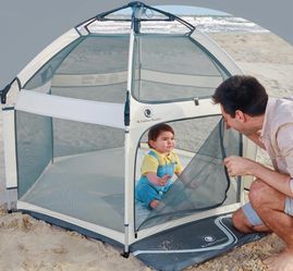 POP 'N GO PLAYPEN - Indoor & Outdoor Baby Playpen for Babies and Toddlers - Baby Beach Tent, Foldable, Portable W/Canopy, Travel Bag, & Mosquito Net -