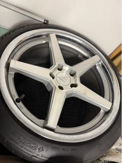 Rims with used tires.