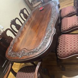 Mahogany Antique Dining Table And Love Seat