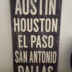 Large Texas Cities Farmhouse Wall Art - Austin, Houston, Dallas…