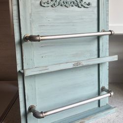 Upcycled Magnolia Home Wall Mountable Rustic Wooden Display Rack