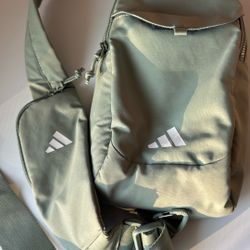 Adidas Essentials 3 Sling Crossbody Bag in a sage green