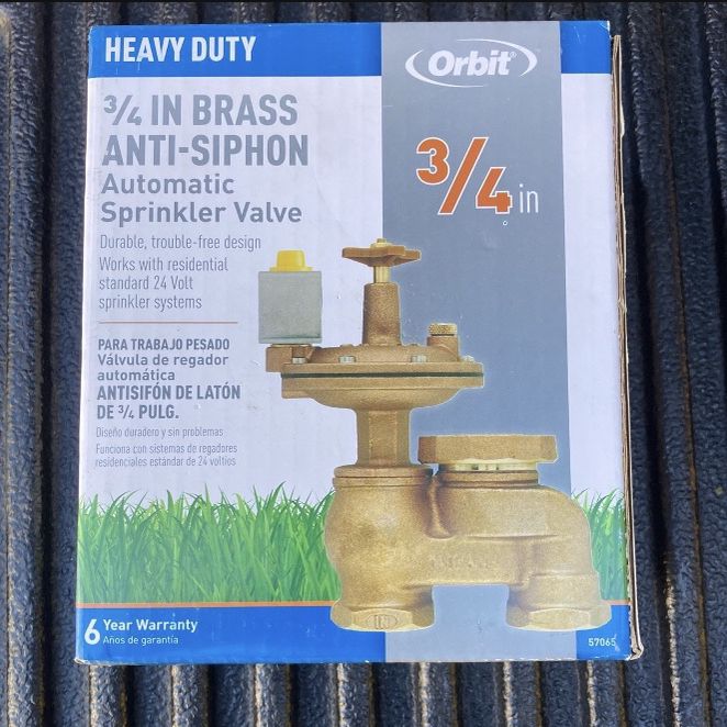 Orbit 3/4” Brass Anti-siphon Sprinkler Valve. Compare Home Depot Pricing At  $69.97 Plus Tax. Save With Me for Sale in Corona, CA - OfferUp