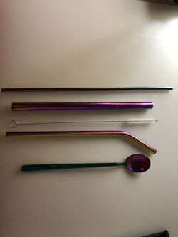 Reusable straws and spoon
