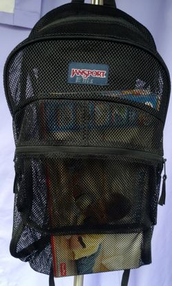Jansport black mesh book bag!