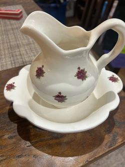Small wash bowl and pitcher