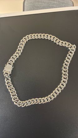 Silver Cuban Link Chain Necklace