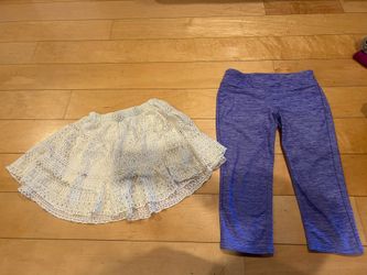 Purple Leggings And Beige Patterned Skirt + FREE Patterned Camo Top