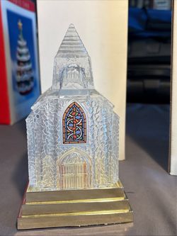Vintage Silent Night Crystal Light up Church 1992 by Avon