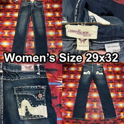 Vintage Y2K Laguna Beach Jean Co. Women's Size 29x32 Thick Stitching Blue Jeans