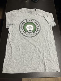 Columbia Sportswear Company Gray Graphic Logo Short Sleeve T-Shirt (M)